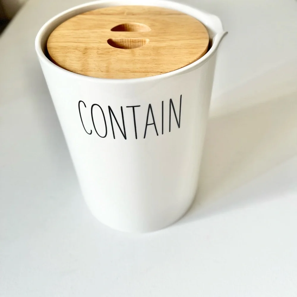 West Elm CONTAIN Container with Wood Lid Spout